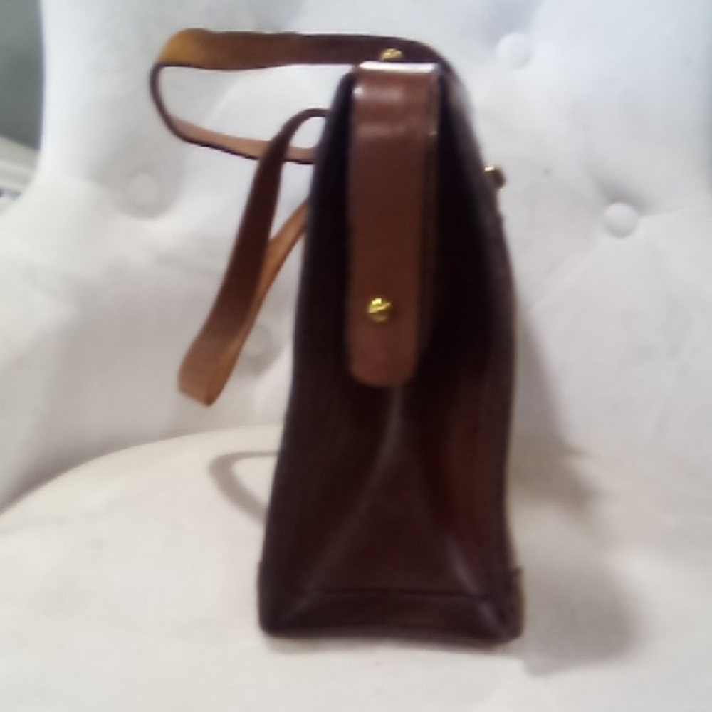 Elegant Leather Patchwork Satchel - image 3